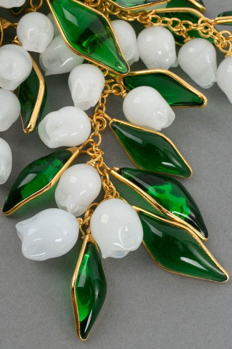 Augustine Lily of the Valley Brooch/Pendant In Excellent Condition For Sale In SAINT-OUEN-SUR-SEINE, FR