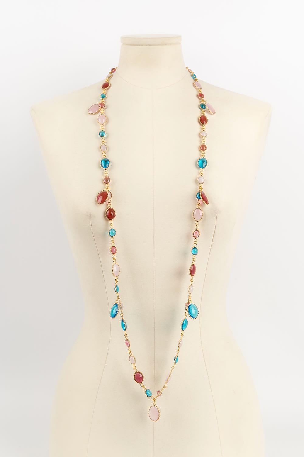 Augustine -(Made in France) Collier en métal doré et pâte de verre.

Informations complémentaires : 
Dimensions : Longueur : 119 cm
Condit : Très bon état.
Numéro de référence du vendeur : BC120