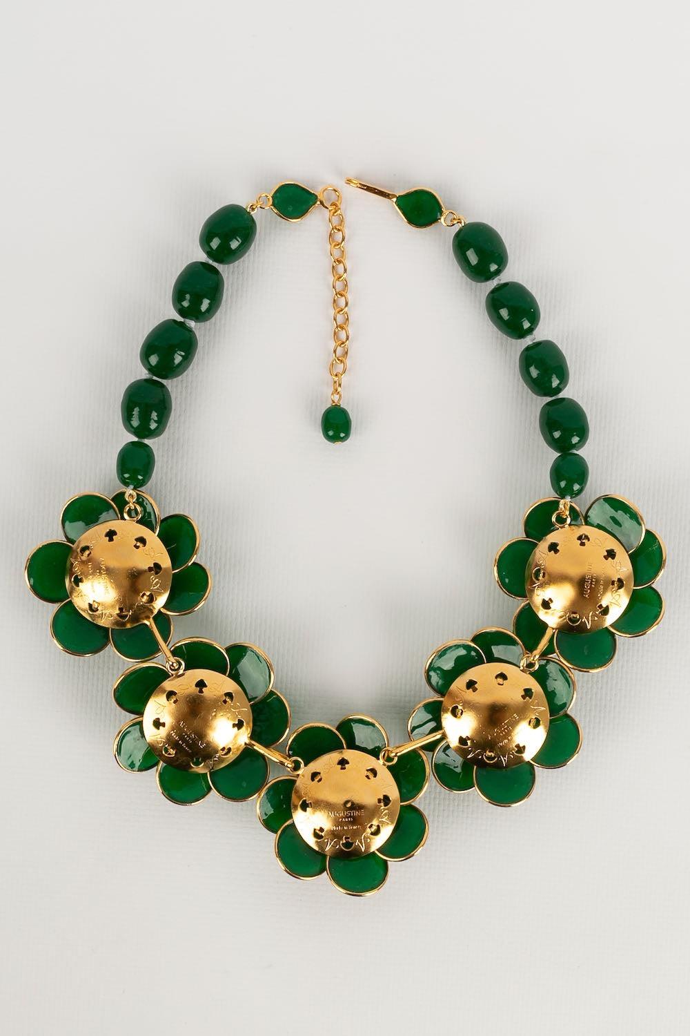 Collier Augustine en métal doré et pâte de verre Excellent état - En vente à SAINT-OUEN-SUR-SEINE, FR