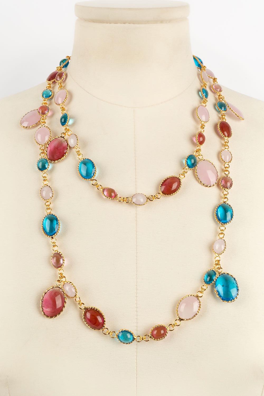 Collier Augustine en métal doré et pâte de verre Pour femmes en vente
