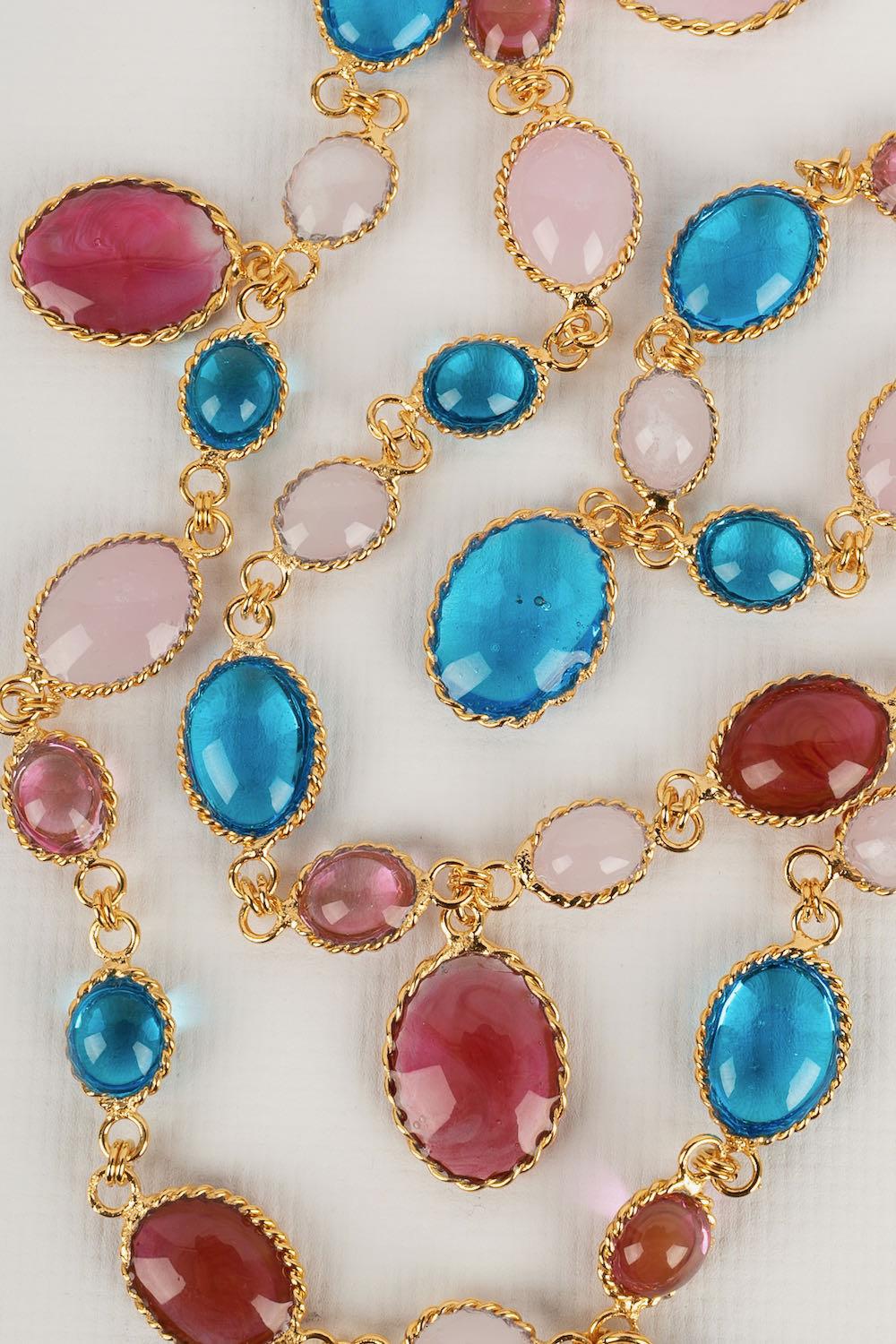 Collier Augustine en métal doré et pâte de verre en vente 1