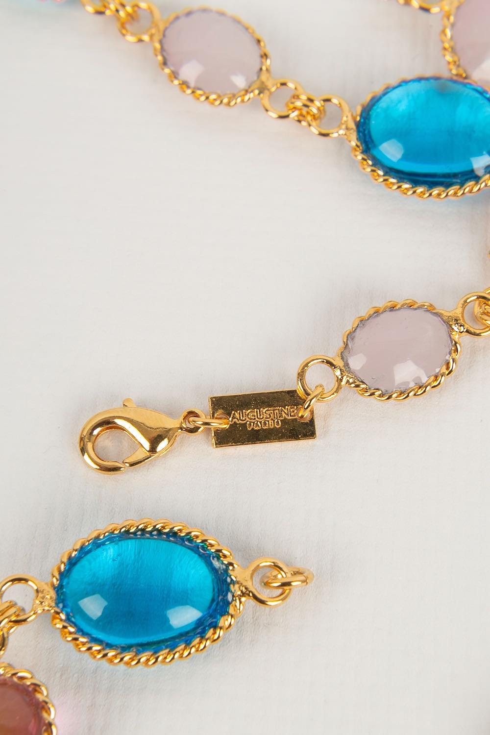 Collier Augustine en métal doré et pâte de verre en vente 3