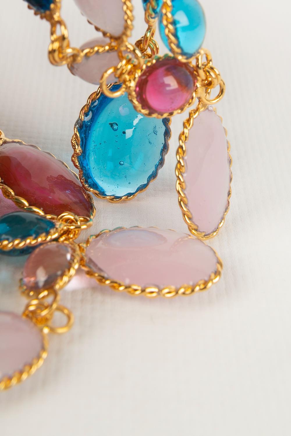 Collier Augustine en métal doré et pâte de verre en vente 4