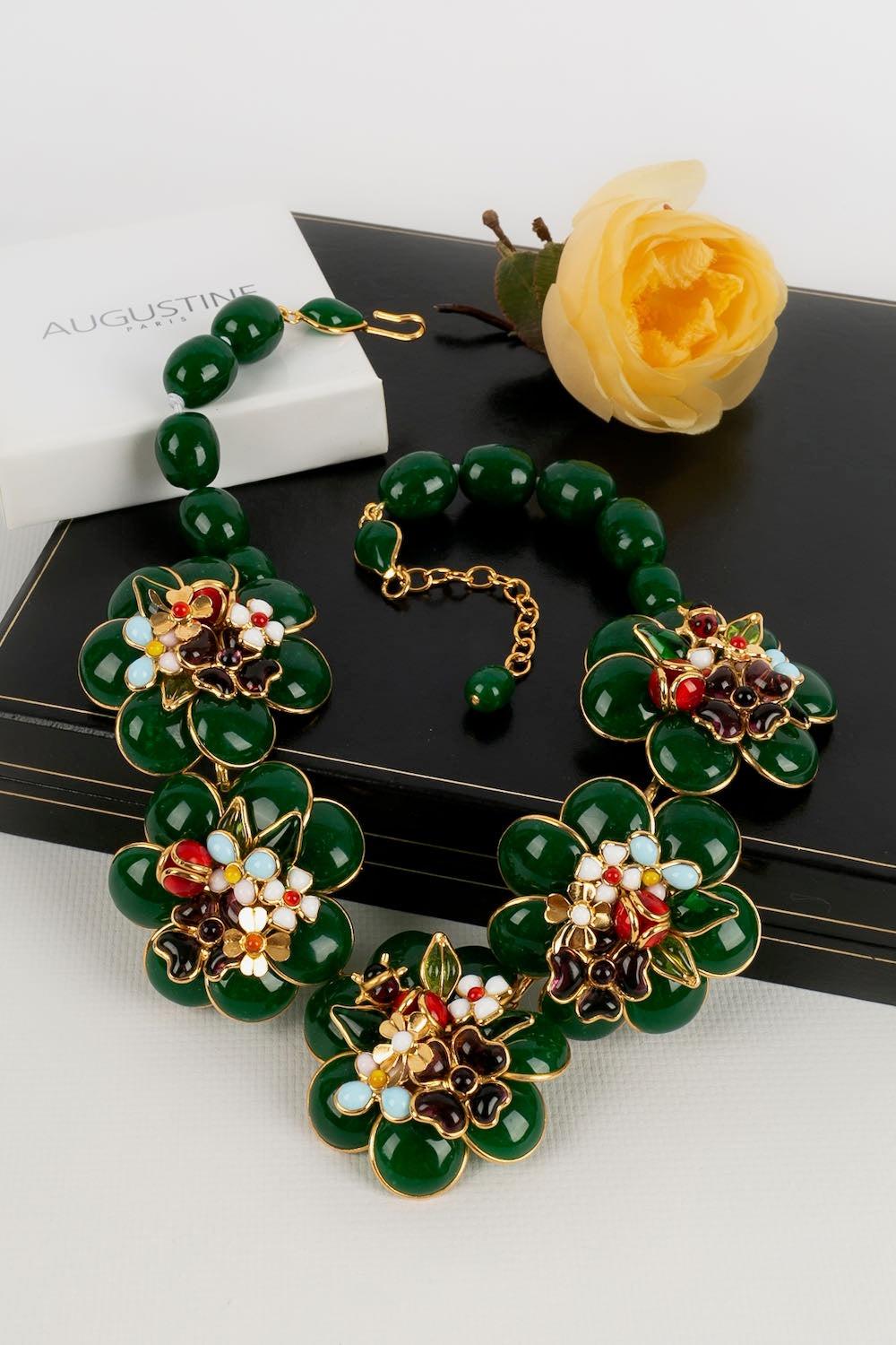 Collier Augustine en métal doré et pâte de verre en vente 4