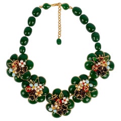 Collana Augustine in metallo dorato e pasta di vetro