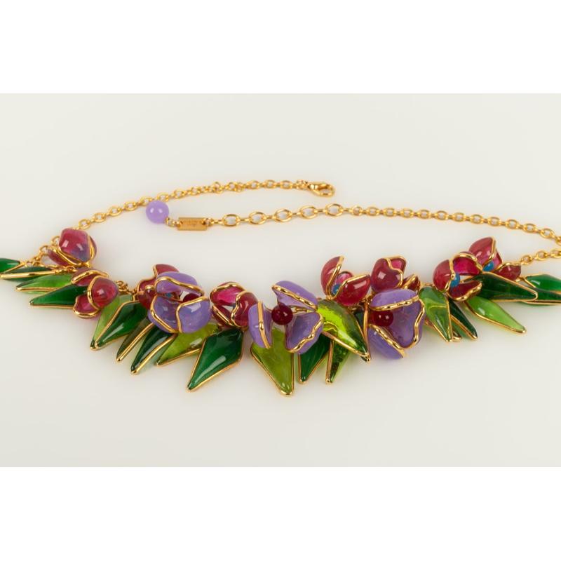 Collier Augustine en métal doré et pâte de verre Pour femmes en vente