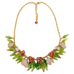 Collar Augustine de Metal Dorado y Pasta de Cristal