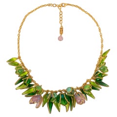 Collana Augustine in metallo placcato oro e pasta di vetro