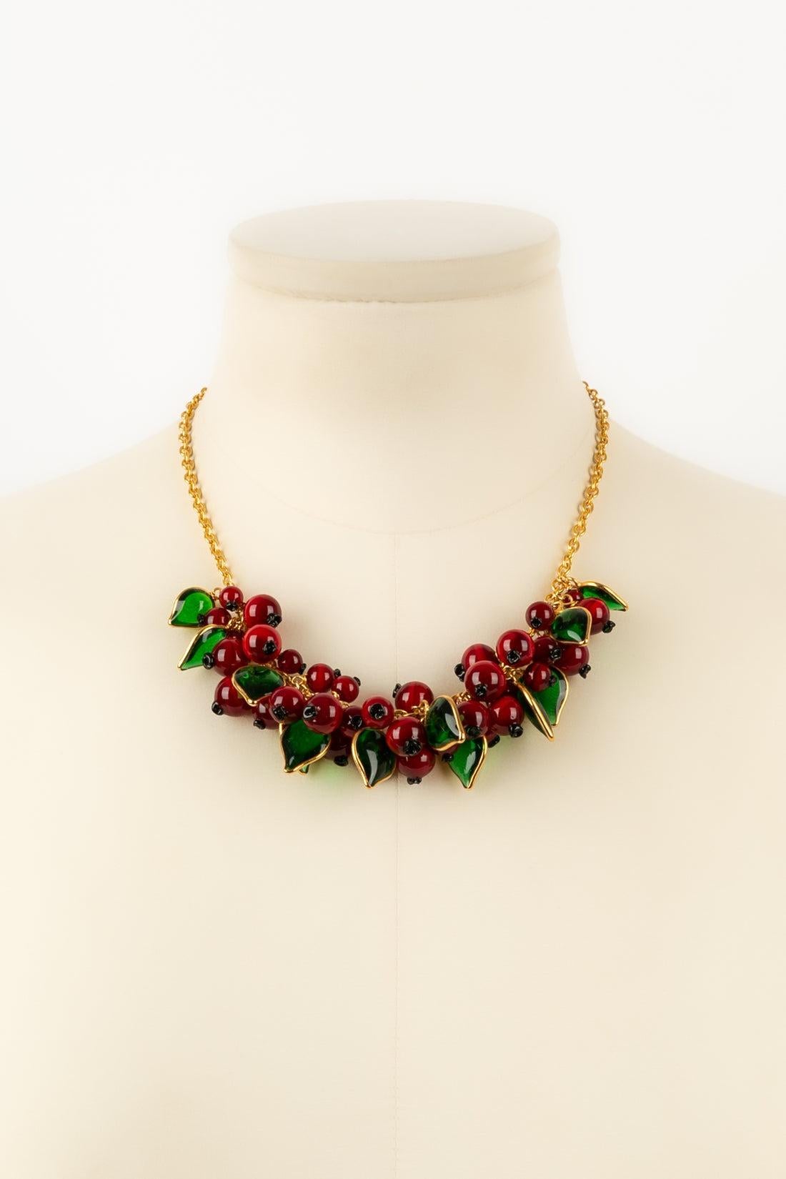 Collier Augustine en métal doré et pâte de verre 4