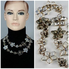 AUGUSTINE PARIS by Thierry GRIPOIX Poured Glass Flower Long Necklace