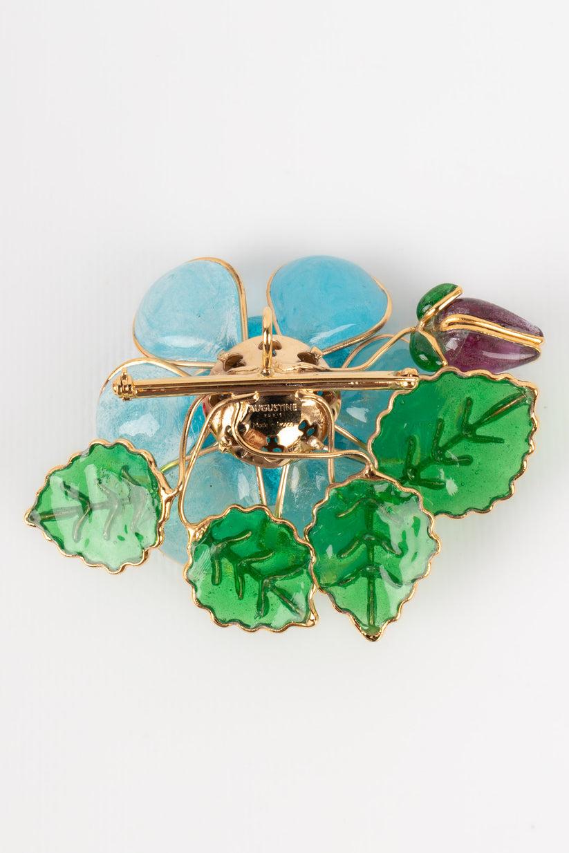 Augustine - (Made in France) Golden metal and glass paste pendant brooch.

Additional information:
Condition: Very good condition
Dimensions: Height: 6.5 cm

Seller Reference: BR180