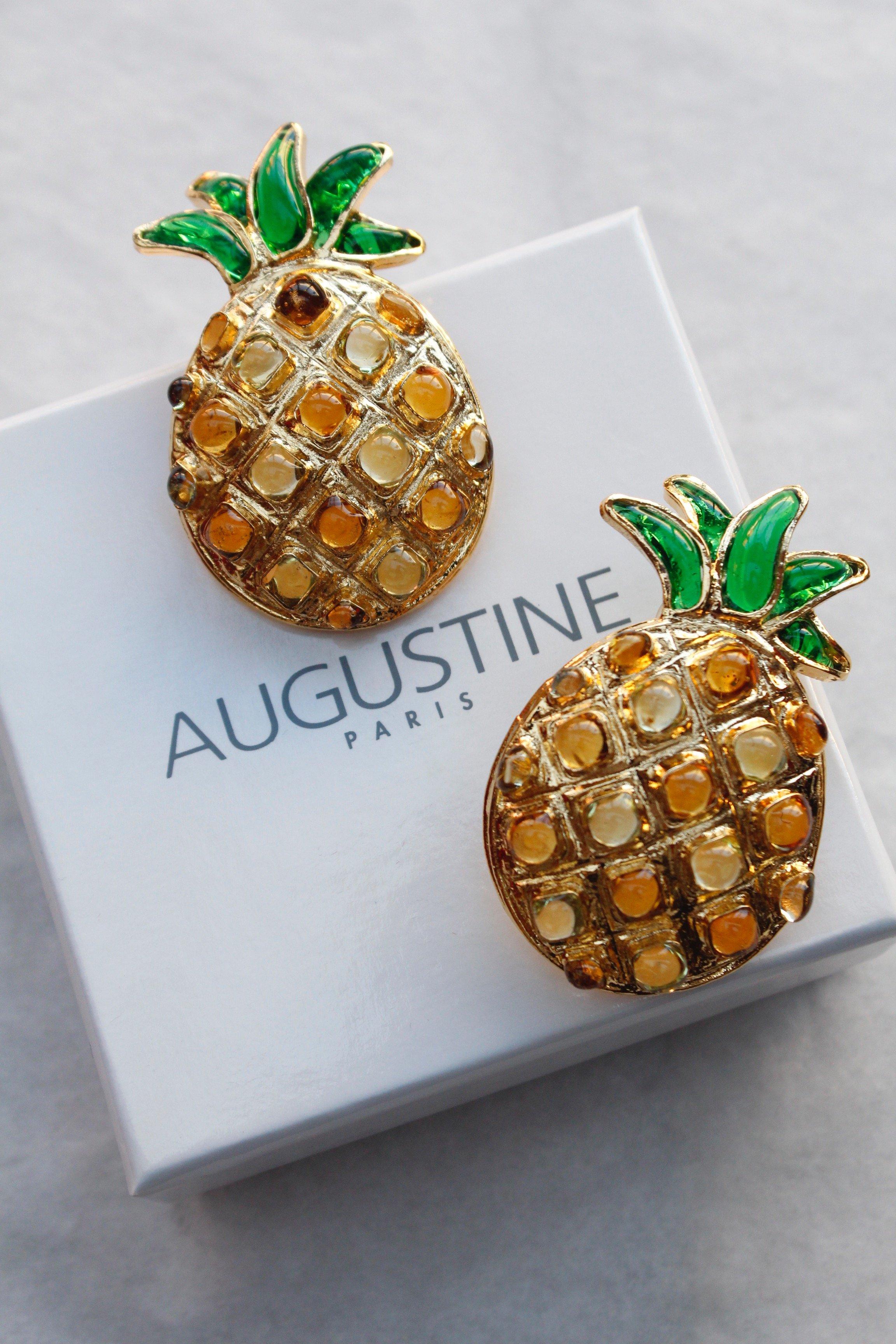 Augustine pineapple earrings In Good Condition In SAINT-OUEN-SUR-SEINE, FR