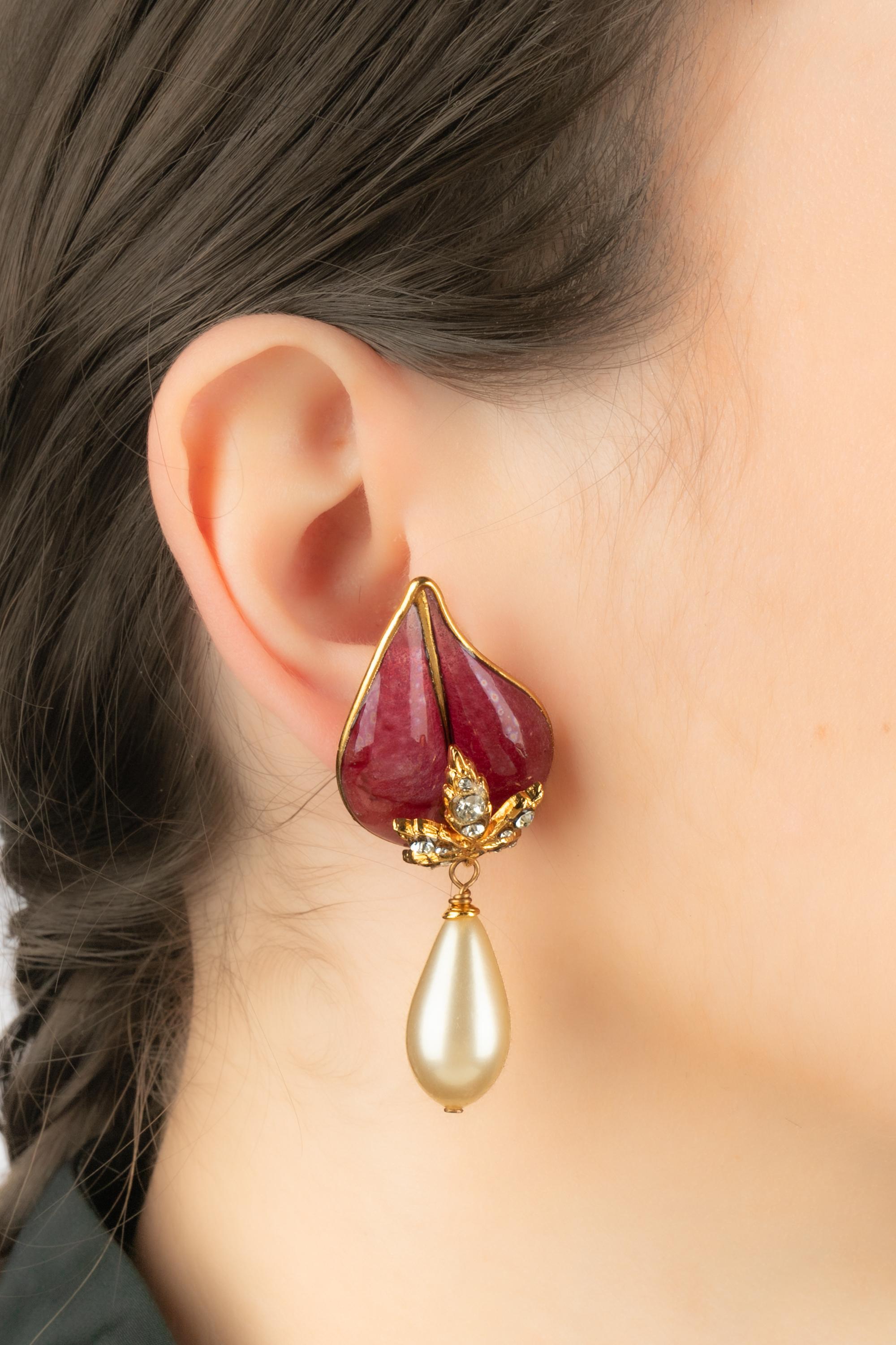 Boucles d'oreilles rose Augustine en vente 6