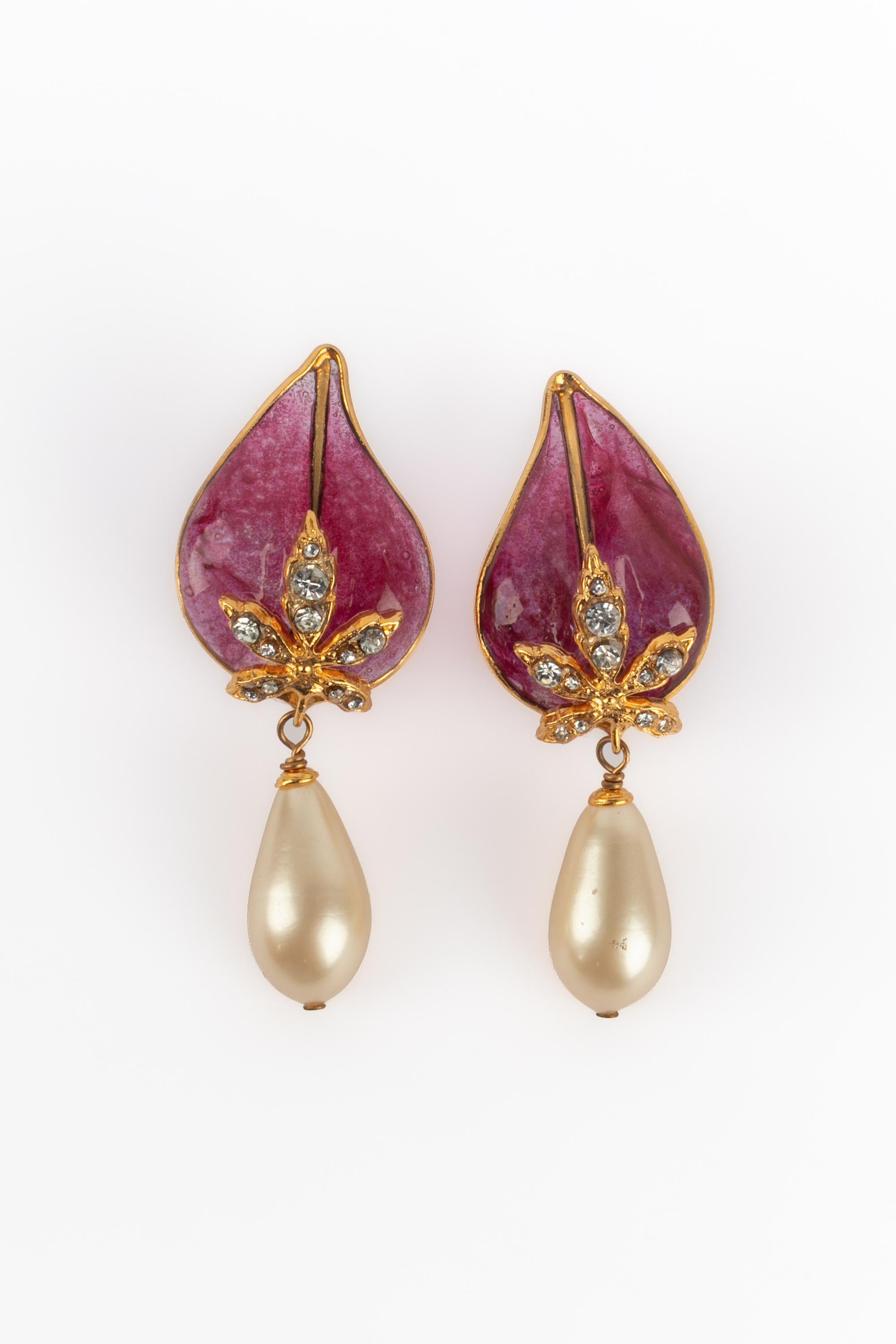 Boucles d'oreilles rose Augustine Bon état - En vente à SAINT-OUEN-SUR-SEINE, FR