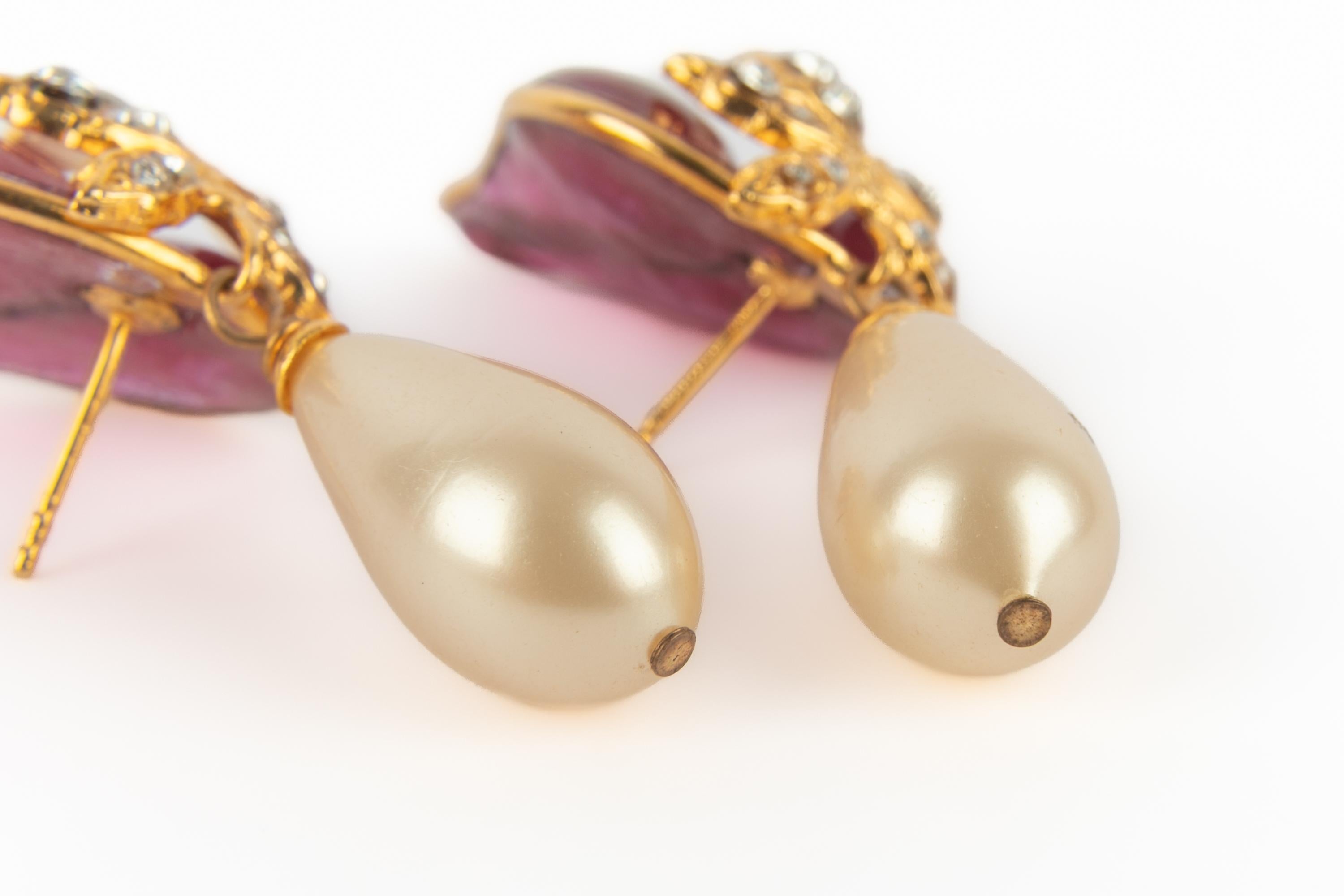 Boucles d'oreilles rose Augustine en vente 1