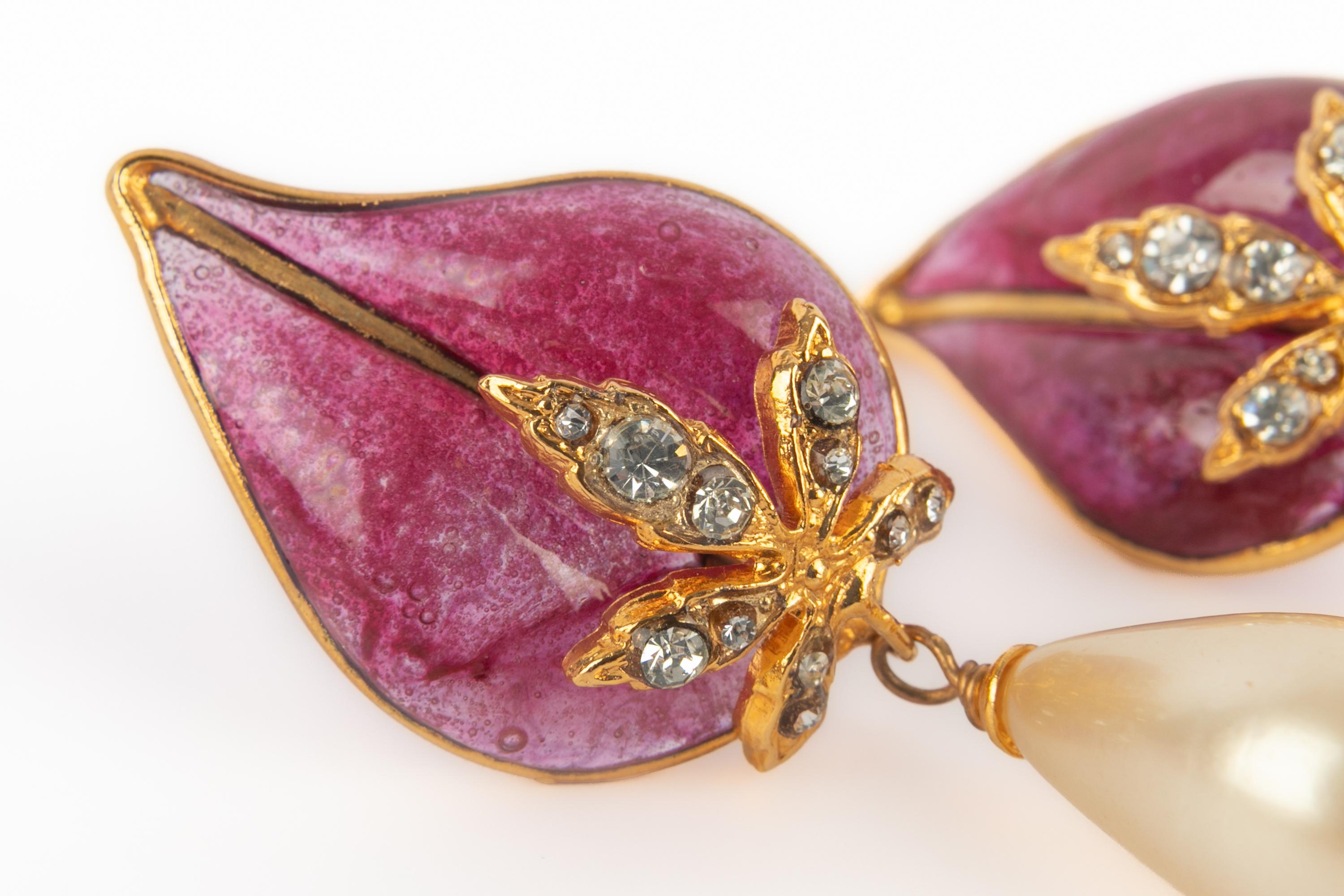 Boucles d'oreilles rose Augustine en vente 2