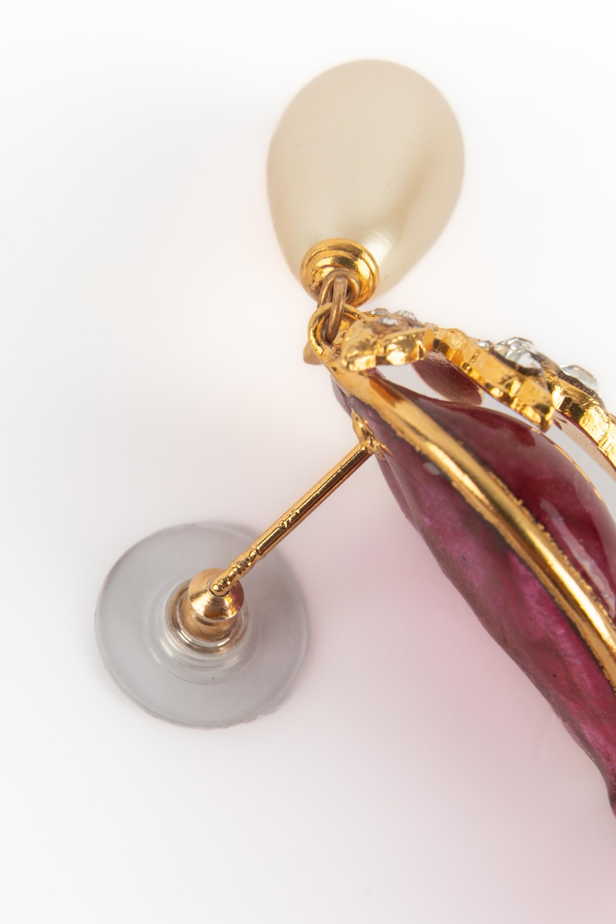 Boucles d'oreilles rose Augustine en vente 4