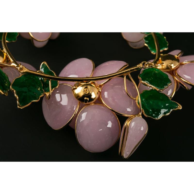 Augustine Pink Glass Paste Necklace For Sale 4