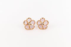 Augustine Pink Golden Metal Earrings