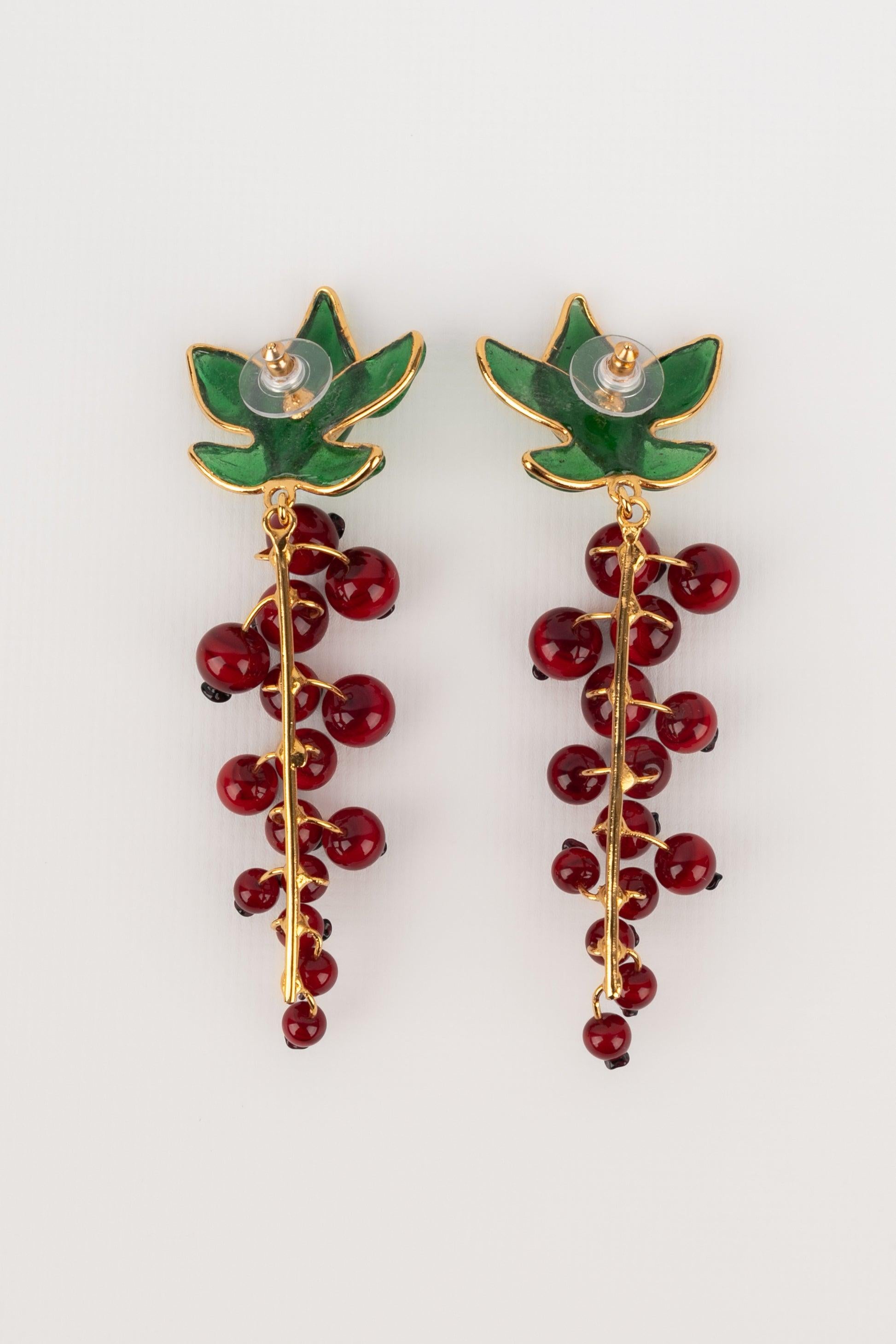 Augustine 'Redcurrants' Golden Metal Earrings For Sale 1