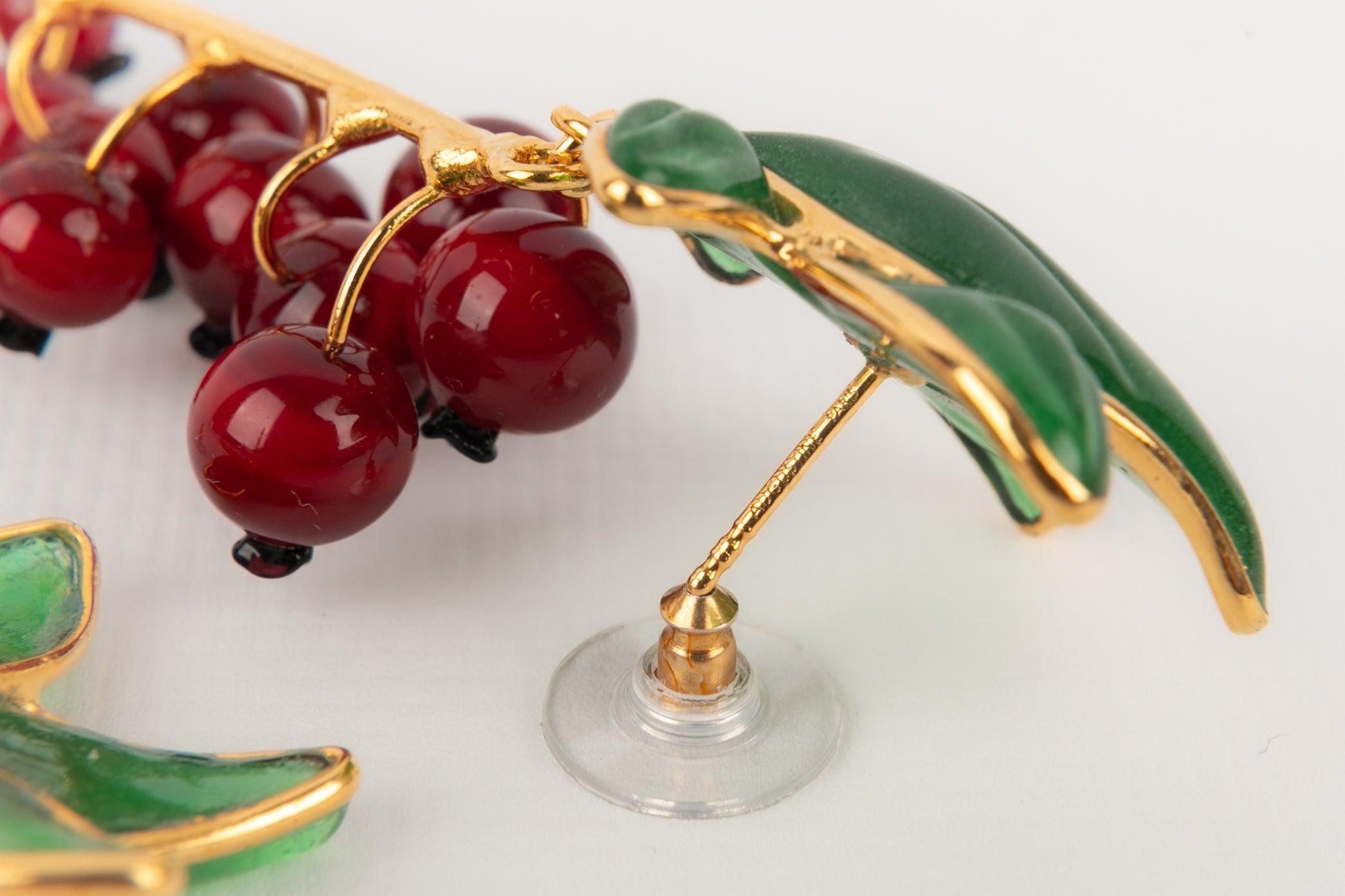 Augustine 'Redcurrants' Golden Metal Earrings For Sale 2