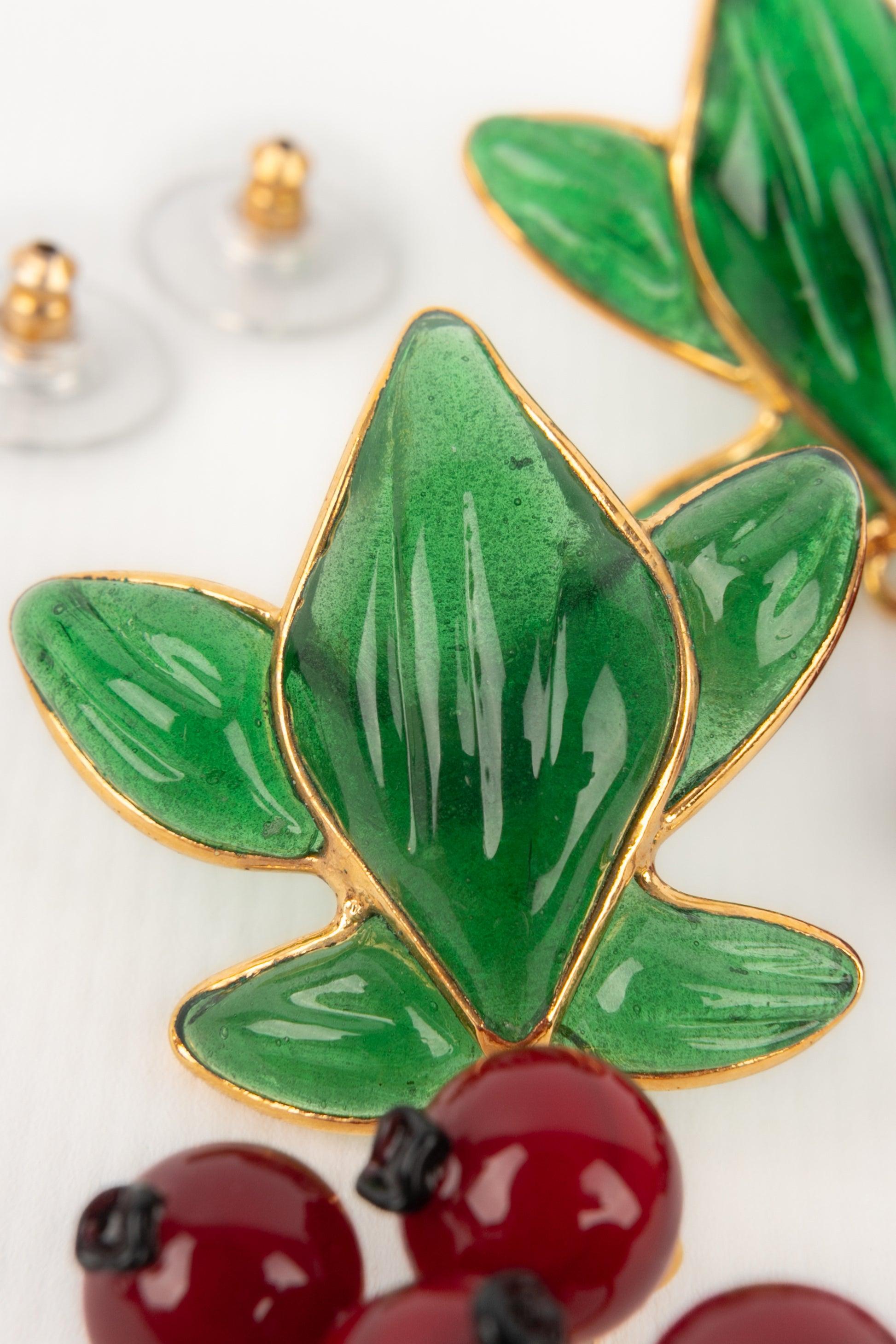 Augustine 'Redcurrants' Golden Metal Earrings For Sale 3