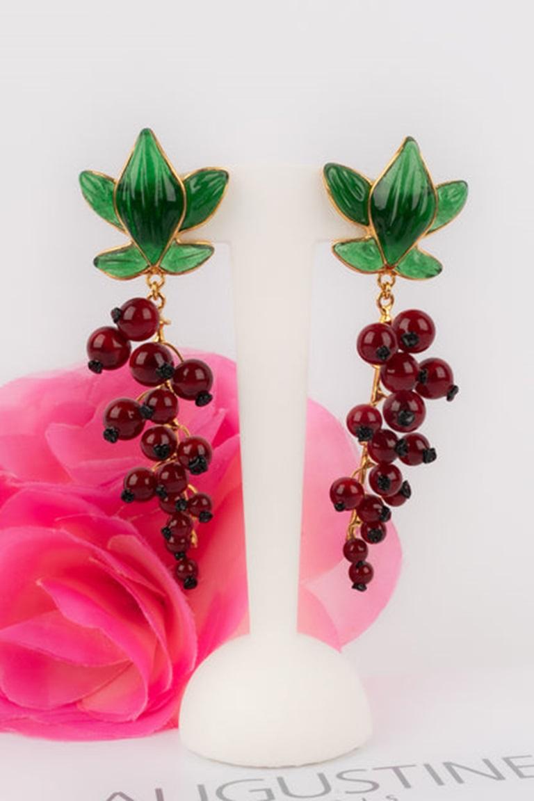 Augustine 'Redcurrants' Golden Metal Earrings For Sale 4
