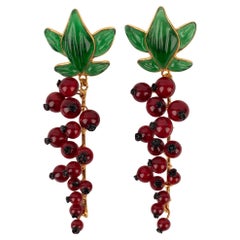 Boucles d'oreilles en métal doré 'Redcurrants' d'Augustine