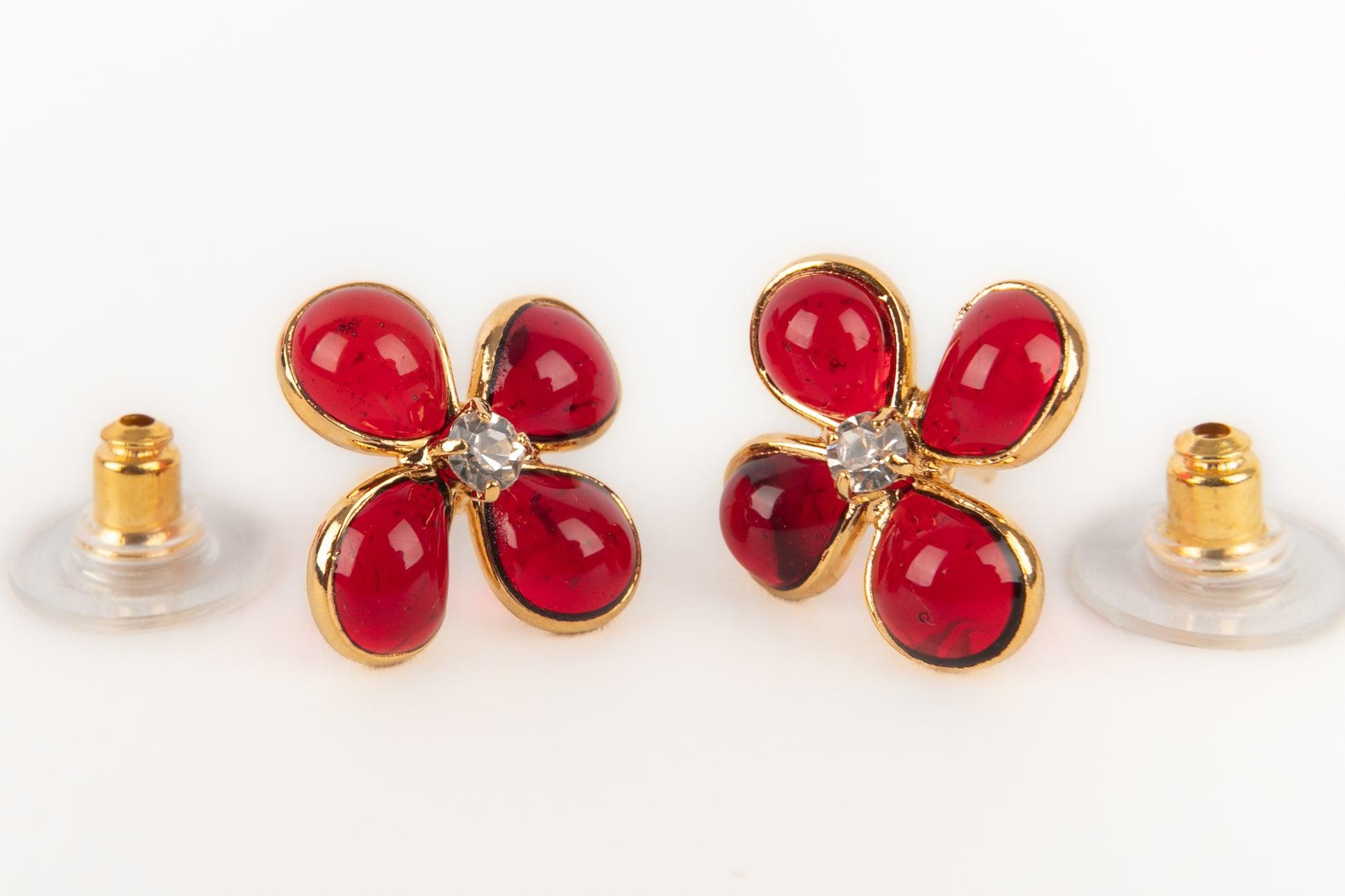 Women's Augustine RedGolden Metal Earrings