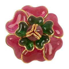 Augustine Ring in Gilt  Metal and Glass Paste
