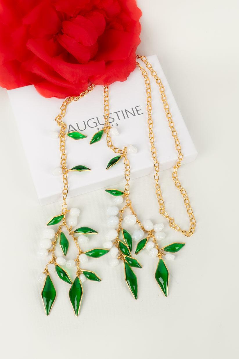 Augustine Tie Necklace in Gold Plated Metal For Sale 7