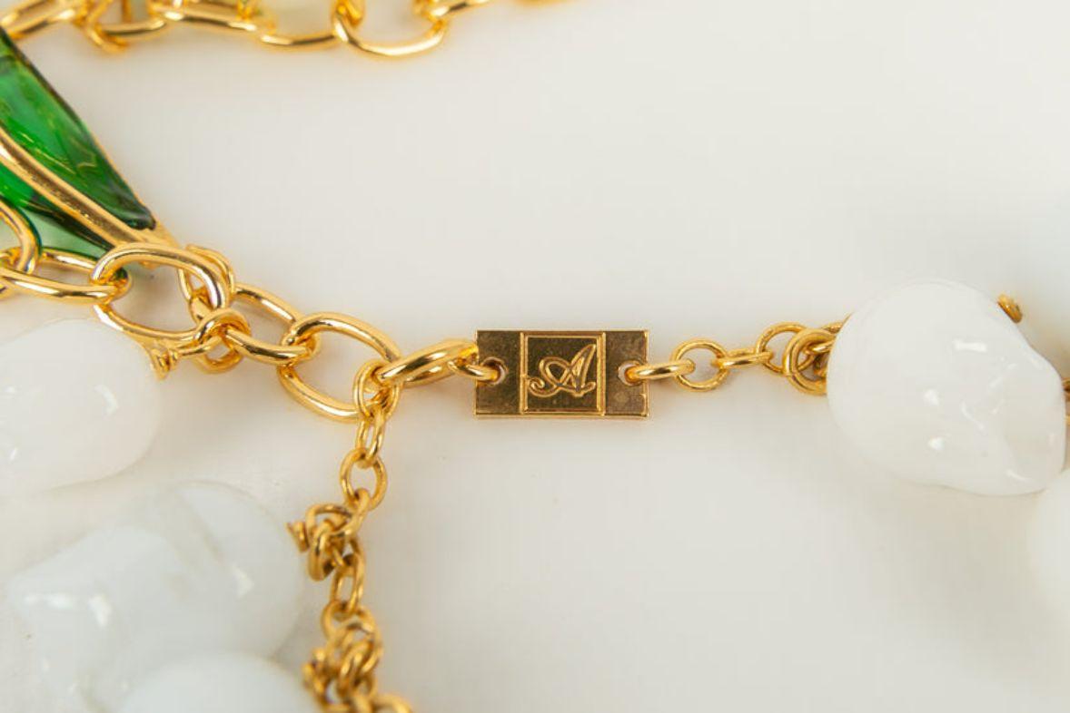 Augustine Tie Necklace in Gold Plated Metal For Sale 5