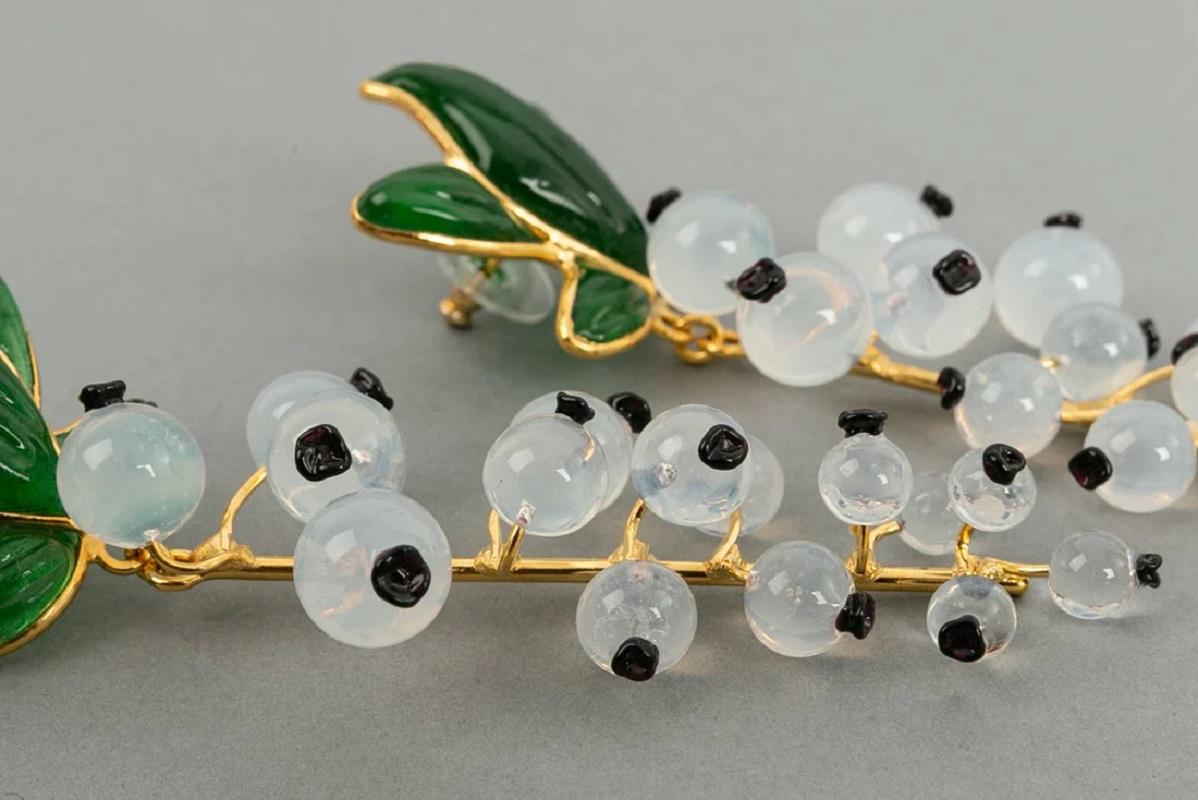Women's Augustine White Glass Paste Gooseberries Earrings For Sale