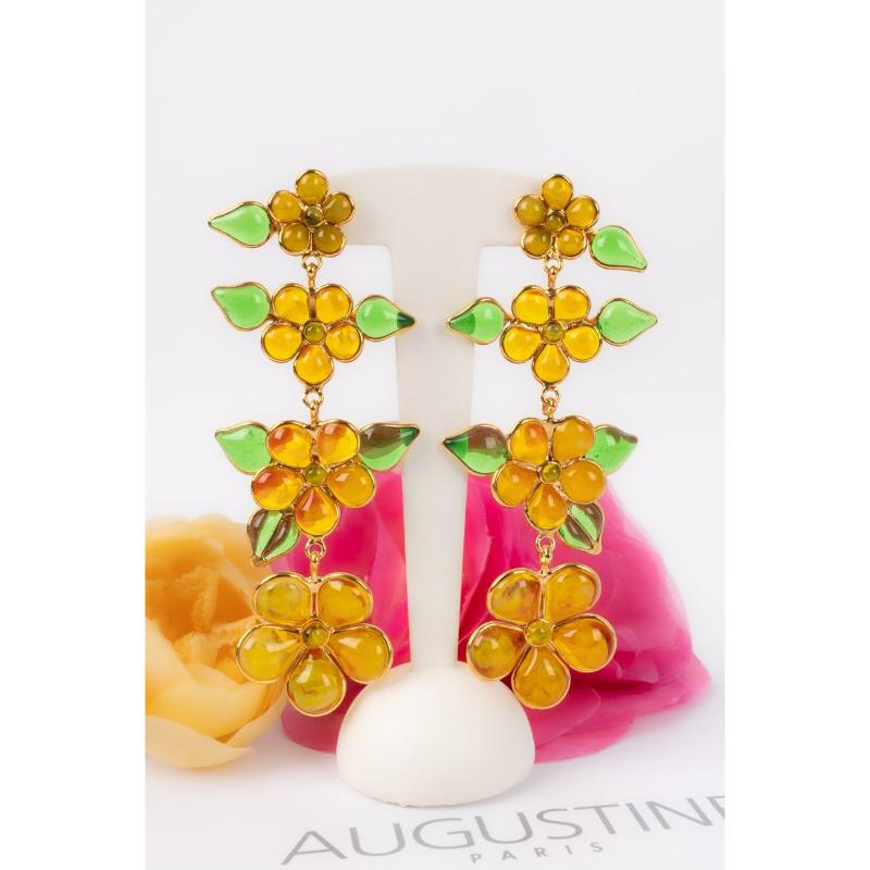 Augustine with Yellow Glass Paste Earrings For Sale 3