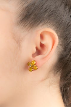 Augustine Yellow Golden Metal Earrings