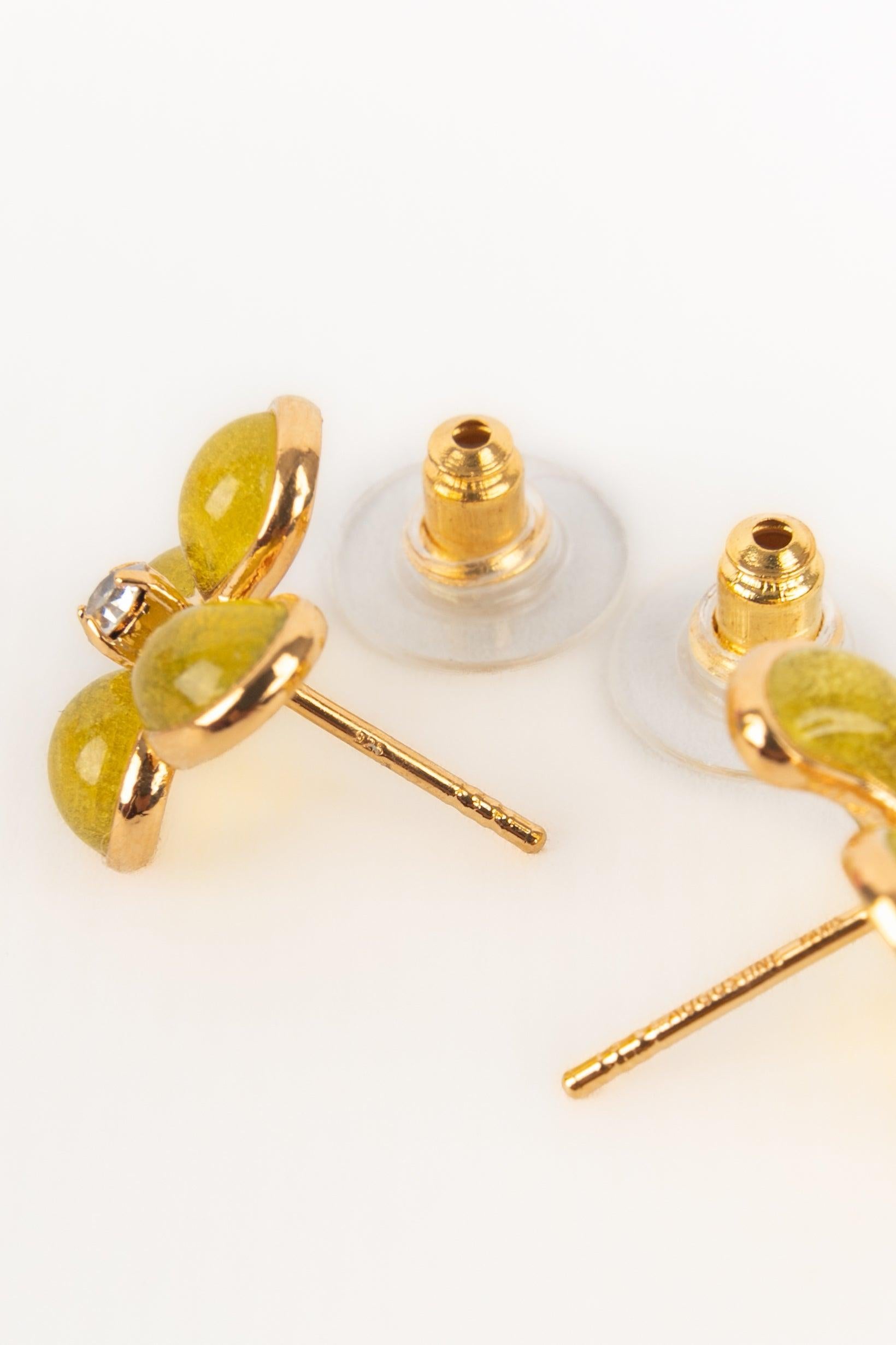 Women's Augustine Yellow Golden Metal Earrings For Sale