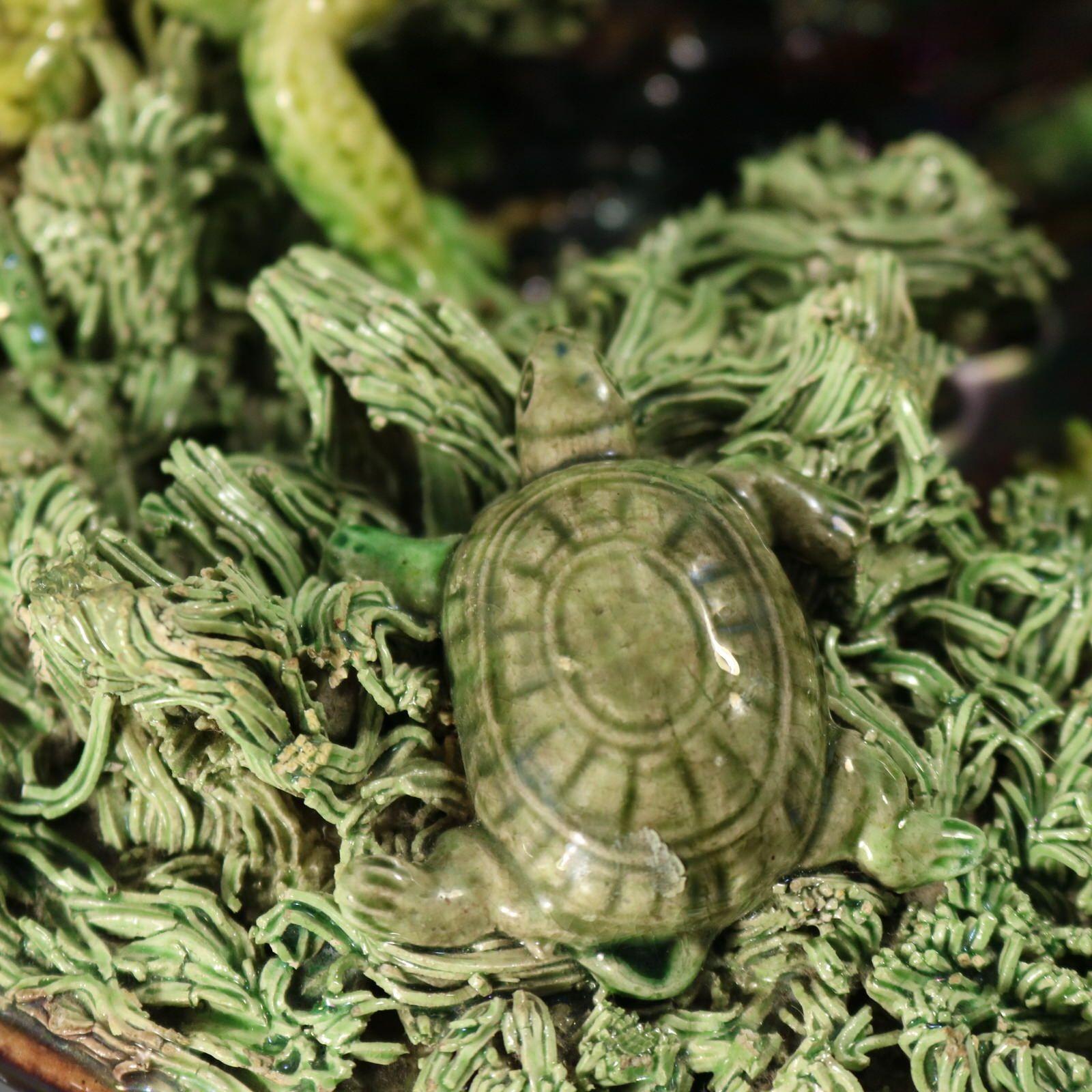 Augusto Baptista de Carvalho Palissy Majolika Froschteller im Angebot 1