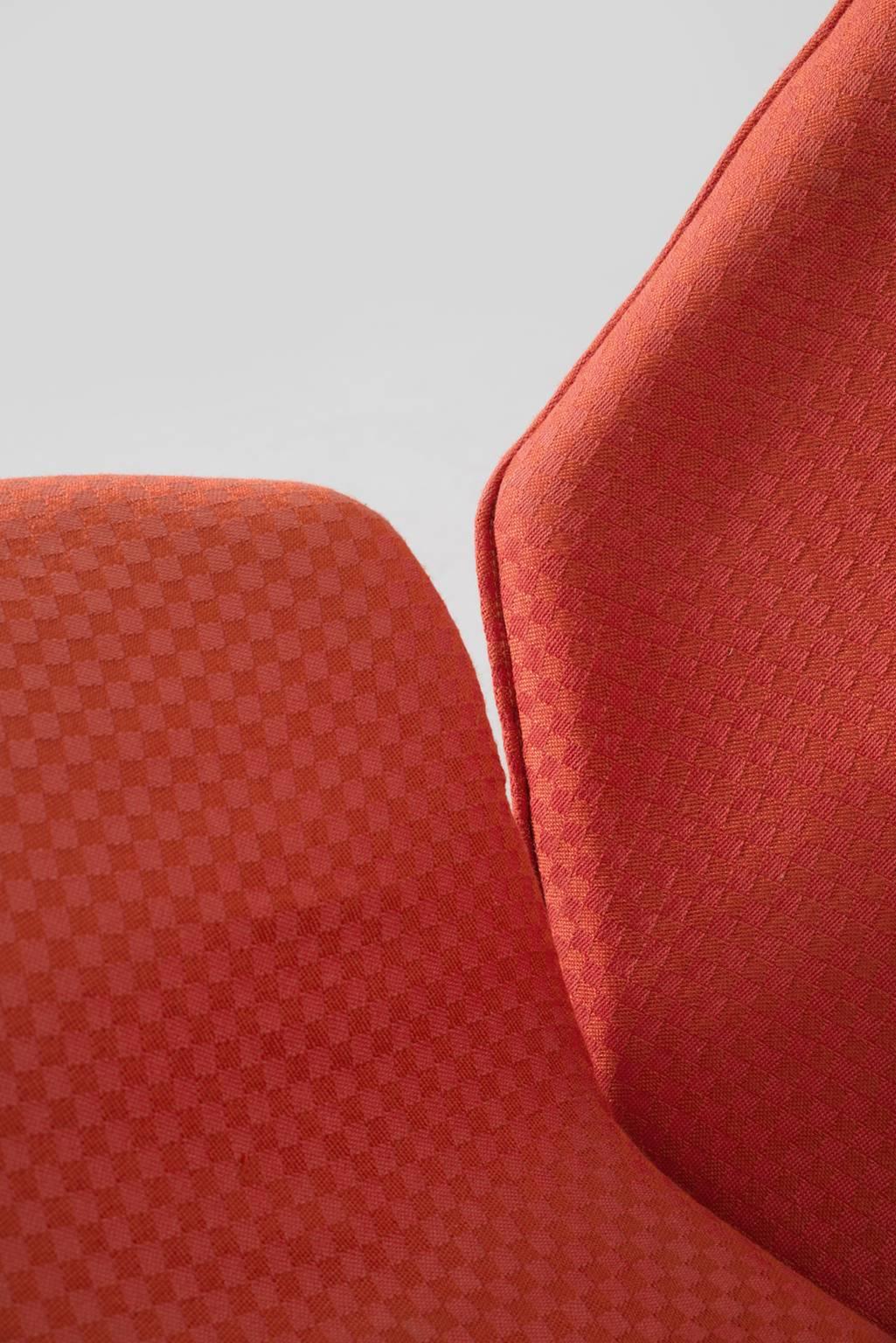 Mid-20th Century Augusto Bozzi Adjustable Orange Lounge Chair for Saporiti