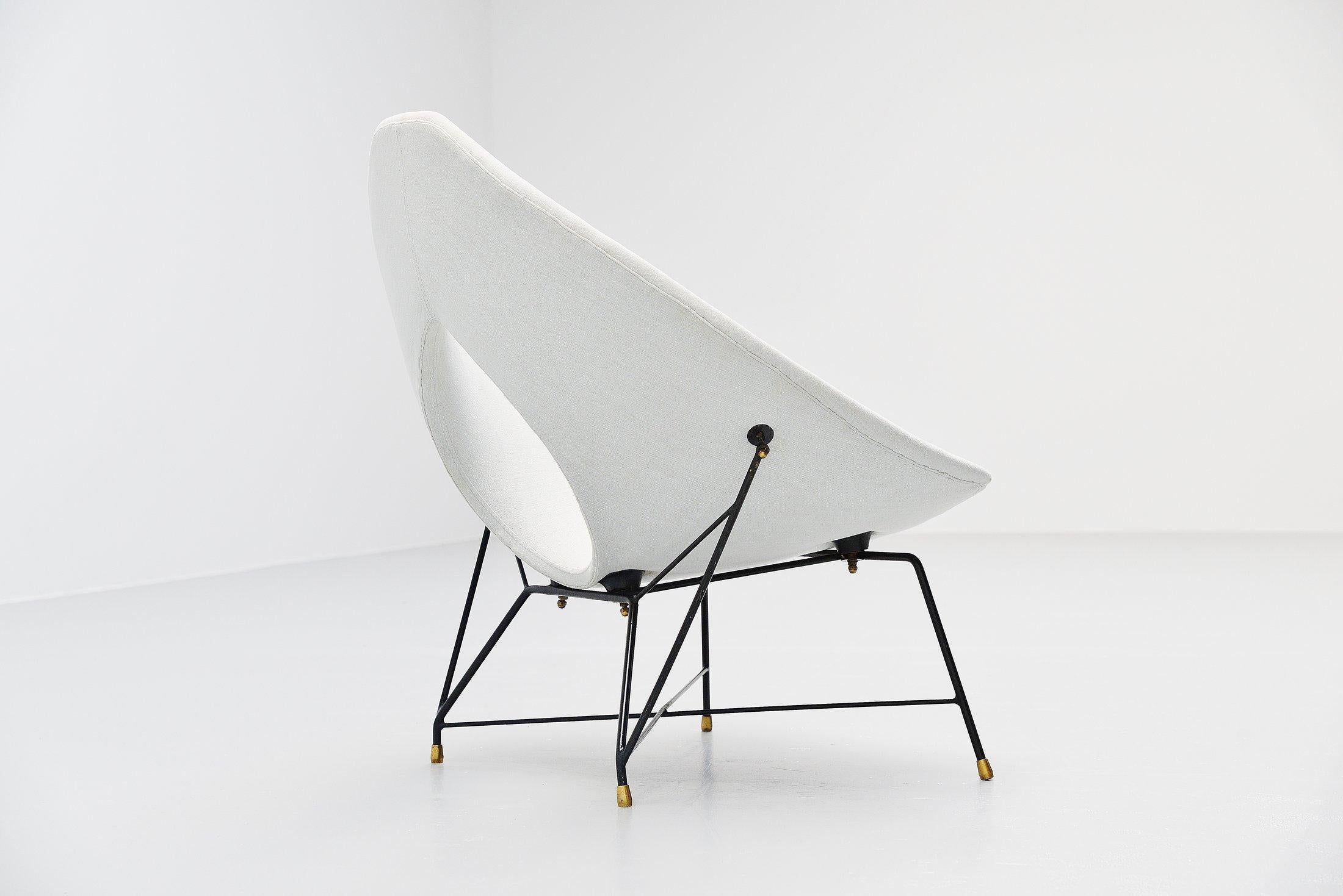 Cold-Painted Augusto Bozzi Cosmos Lounge Chair, Italy, 1954