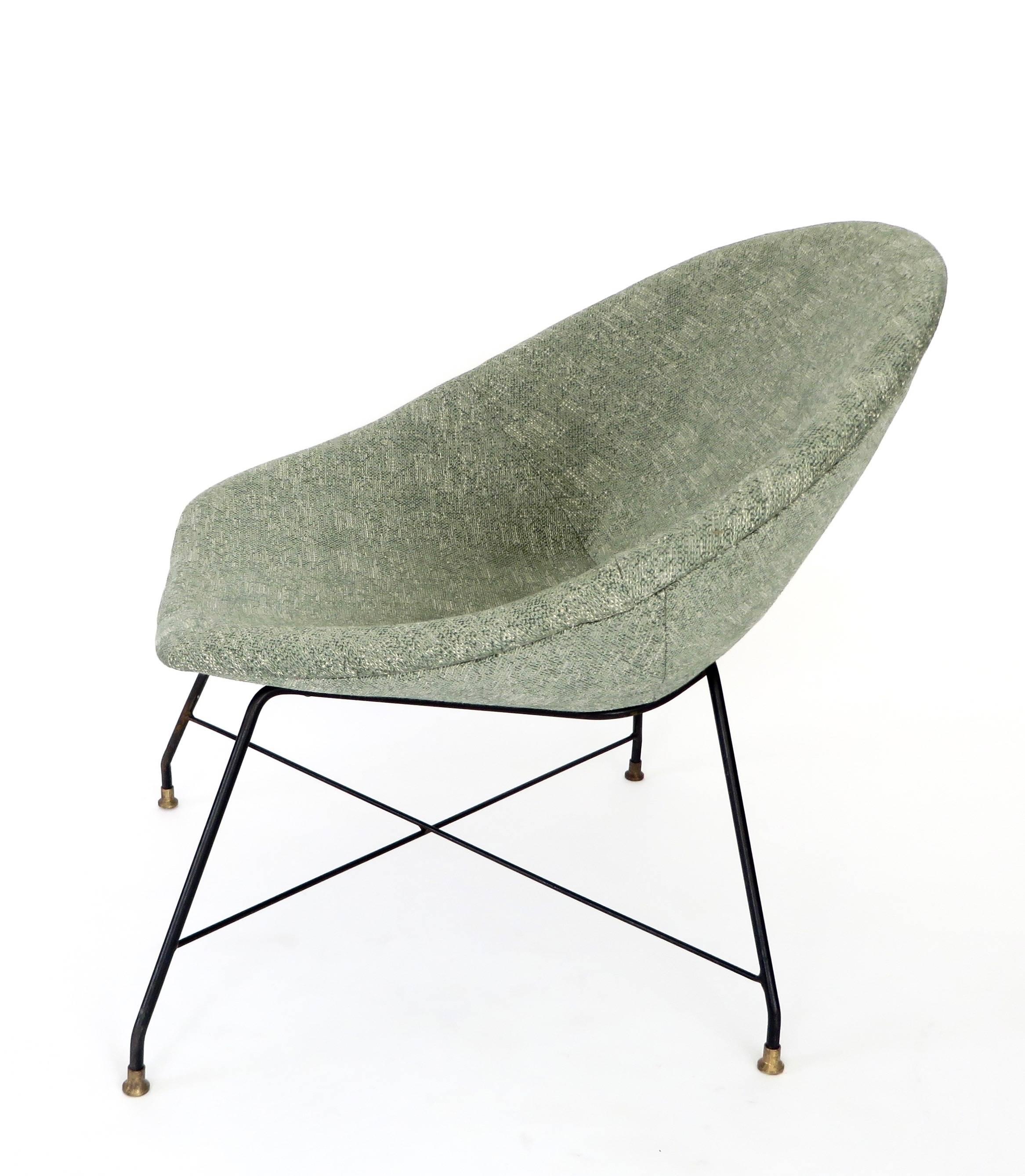 Mid-Century Modern Augusto Bozzi for Saporiti Italia Pair of Italian Lounge Chairs 