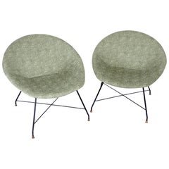 Augusto Bozzi for Saporiti Italia Pair of Italian Lounge Chairs