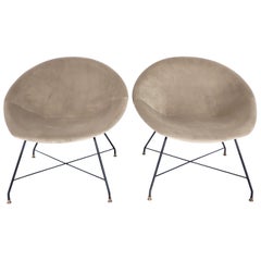 Augusto Bozzi for Saporiti Italia Pair of Italian Lounge Chairs