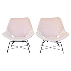 Augusto Bozzi for Saporiti Pair of Italian Lounge Chairs Model Kosmos