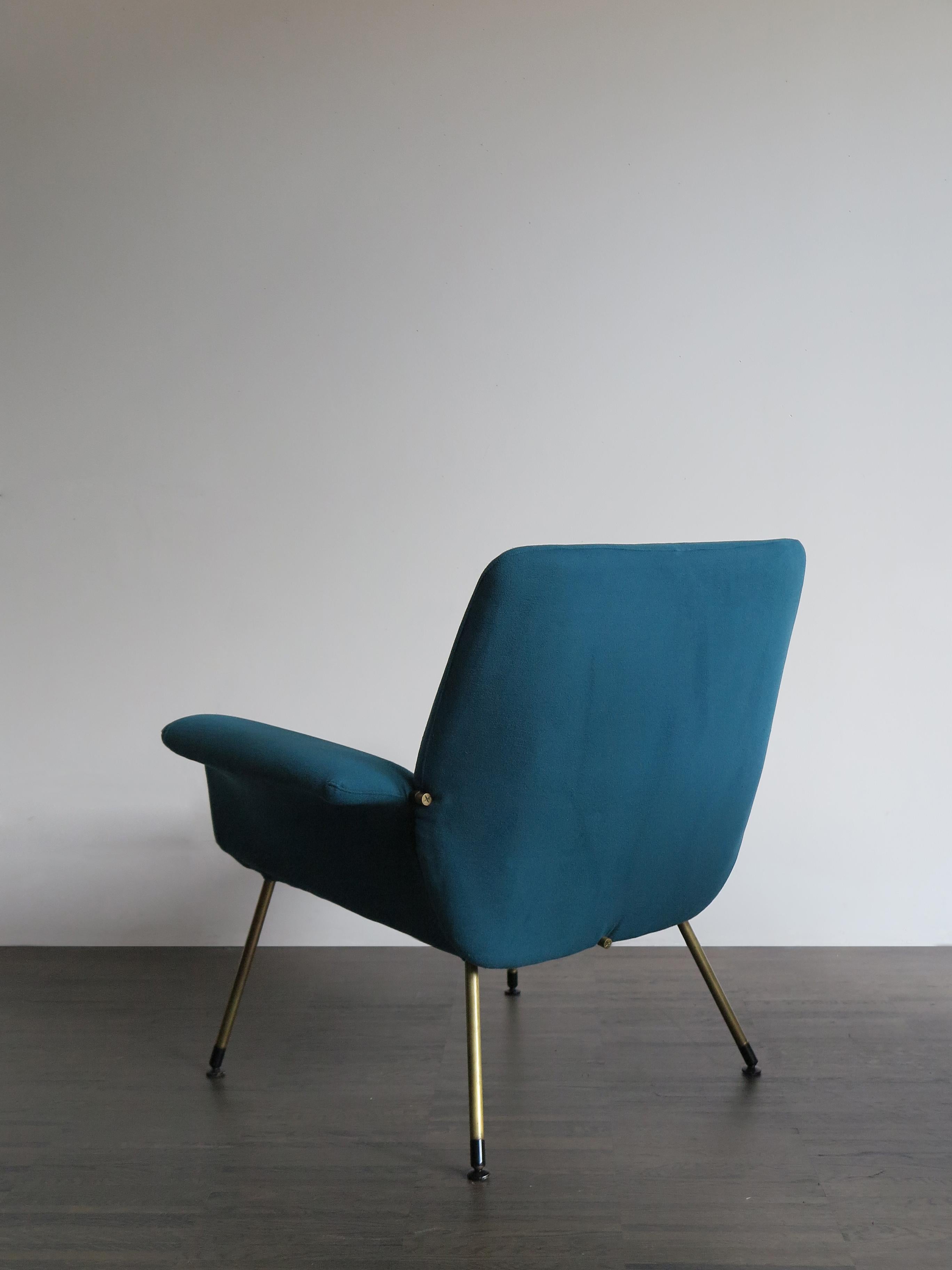 Mid-Century Modern Augusto Bozzi Italian Midcentury Light Blue Armchair for Saporiti Italia, 1960s