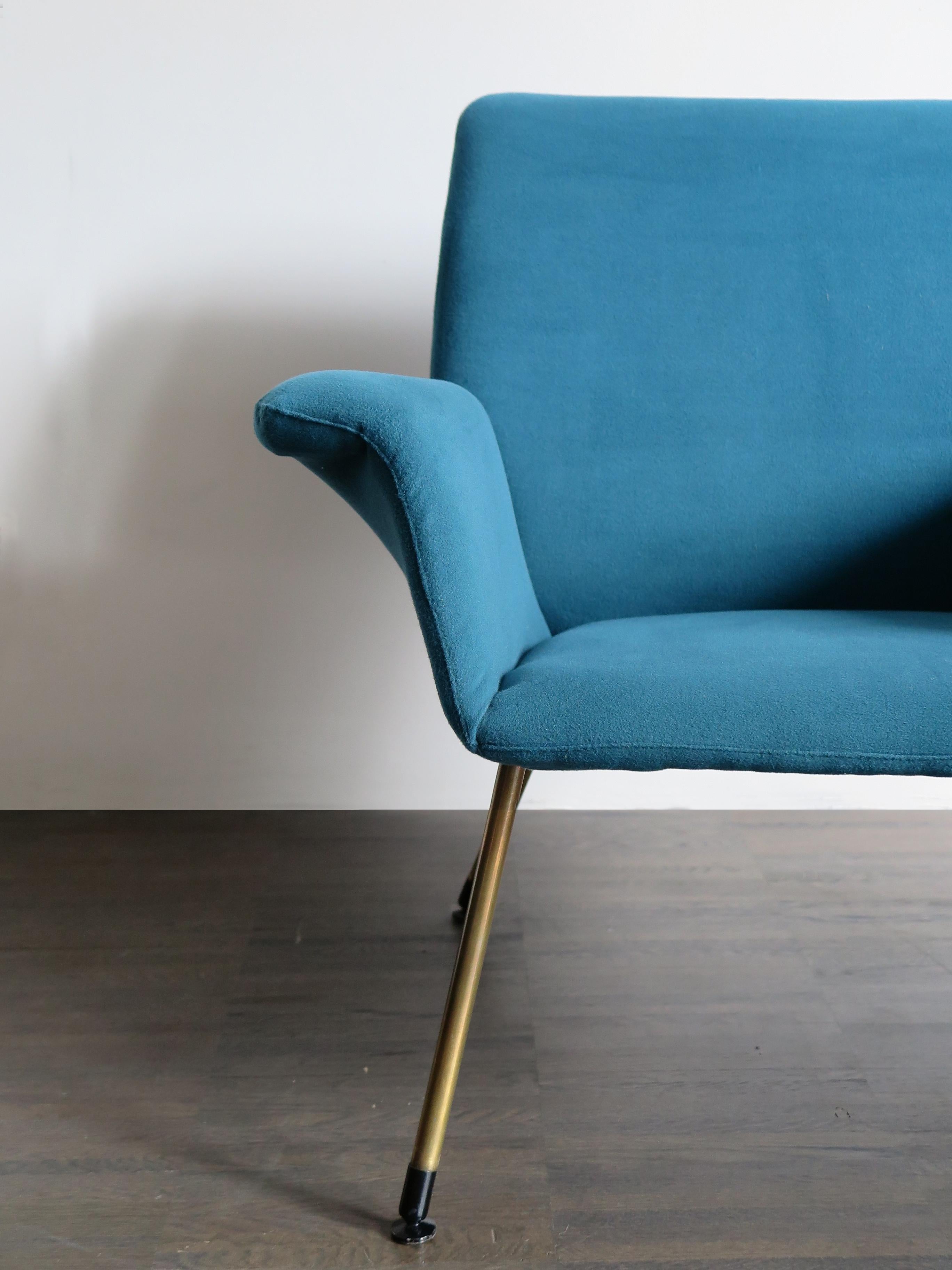 Mid-20th Century Augusto Bozzi Italian Midcentury Light Blue Armchair for Saporiti Italia, 1960s