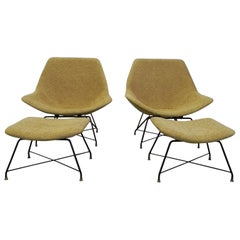 Augusto Bozzi Kosmos Chairs whit Ottoman for Saporiti Italia