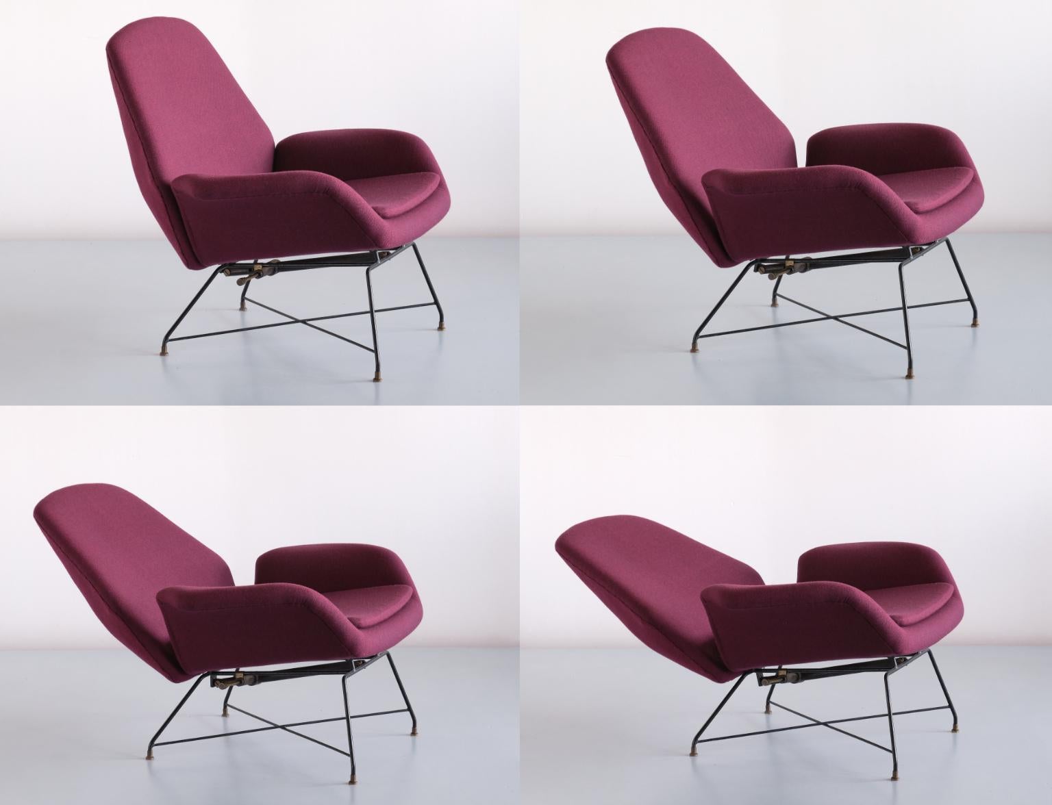 Augusto Bozzi 'Lotus' Adjustable Lounge Chair, Saporiti, Italy, 1960s For Sale 5