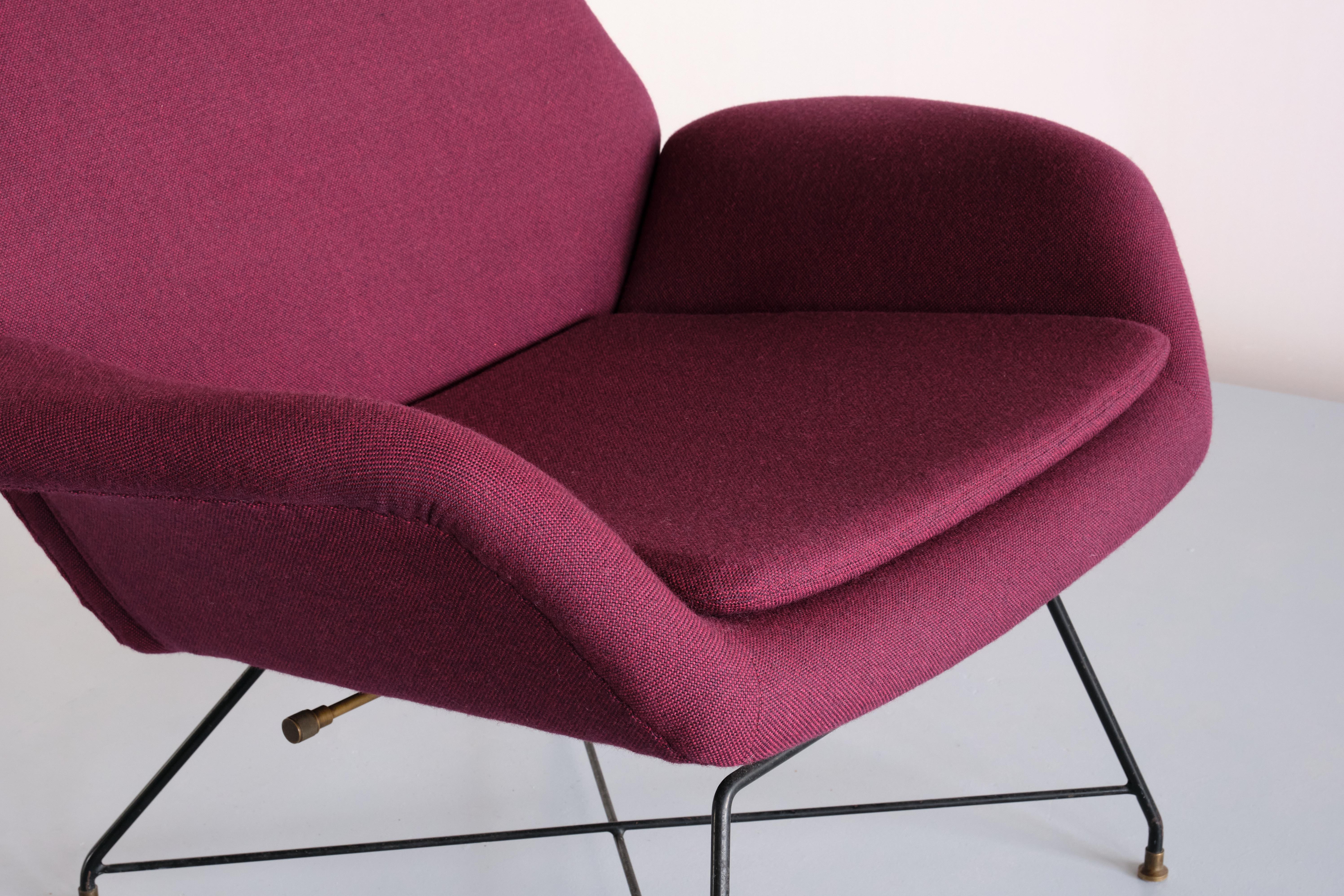 Mid-20th Century Augusto Bozzi 'Lotus' Adjustable Lounge Chair, Saporiti, Italy, 1960s For Sale