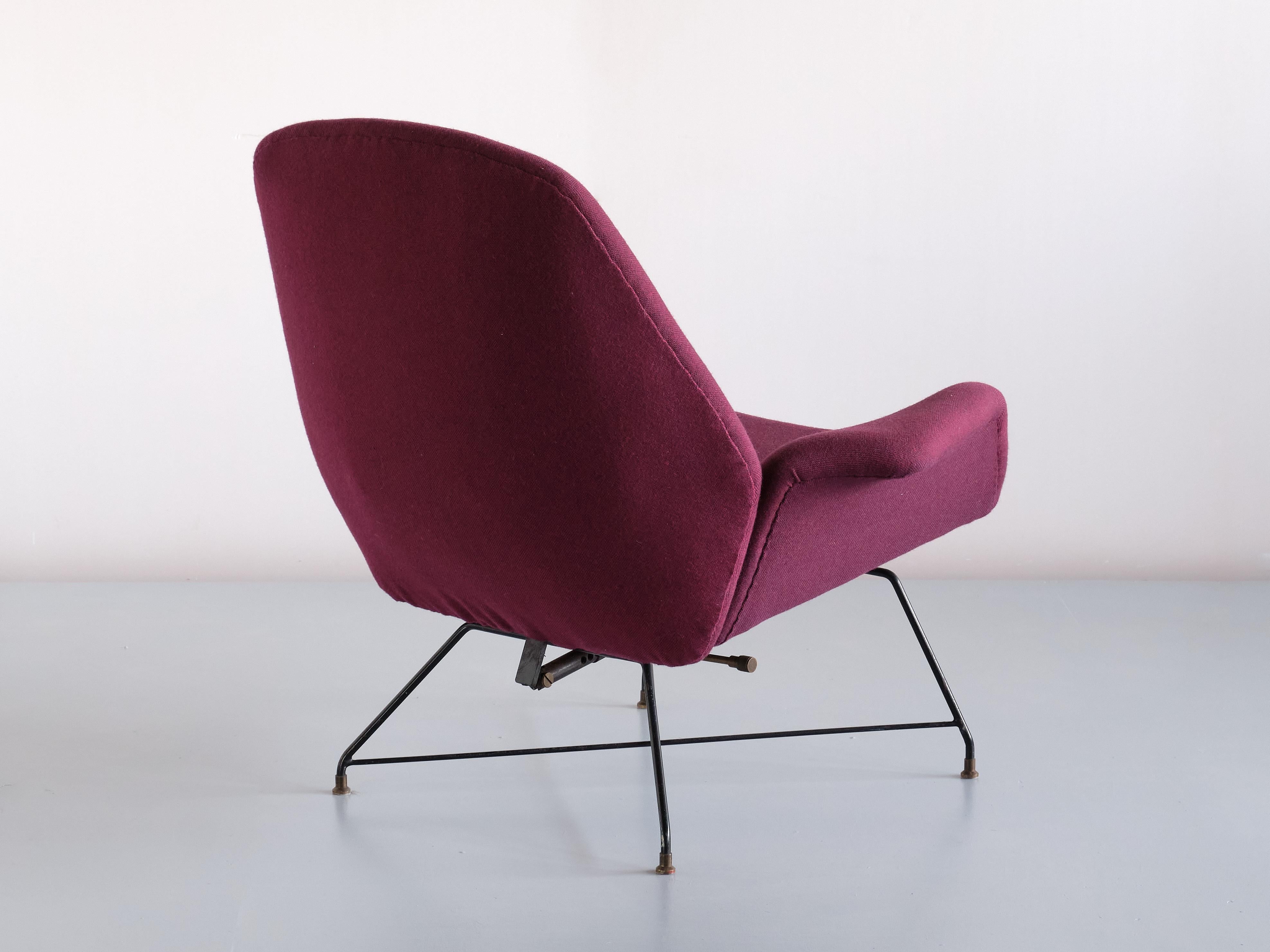 Augusto Bozzi 'Lotus' Adjustable Lounge Chair, Saporiti, Italy, 1960s For Sale 1