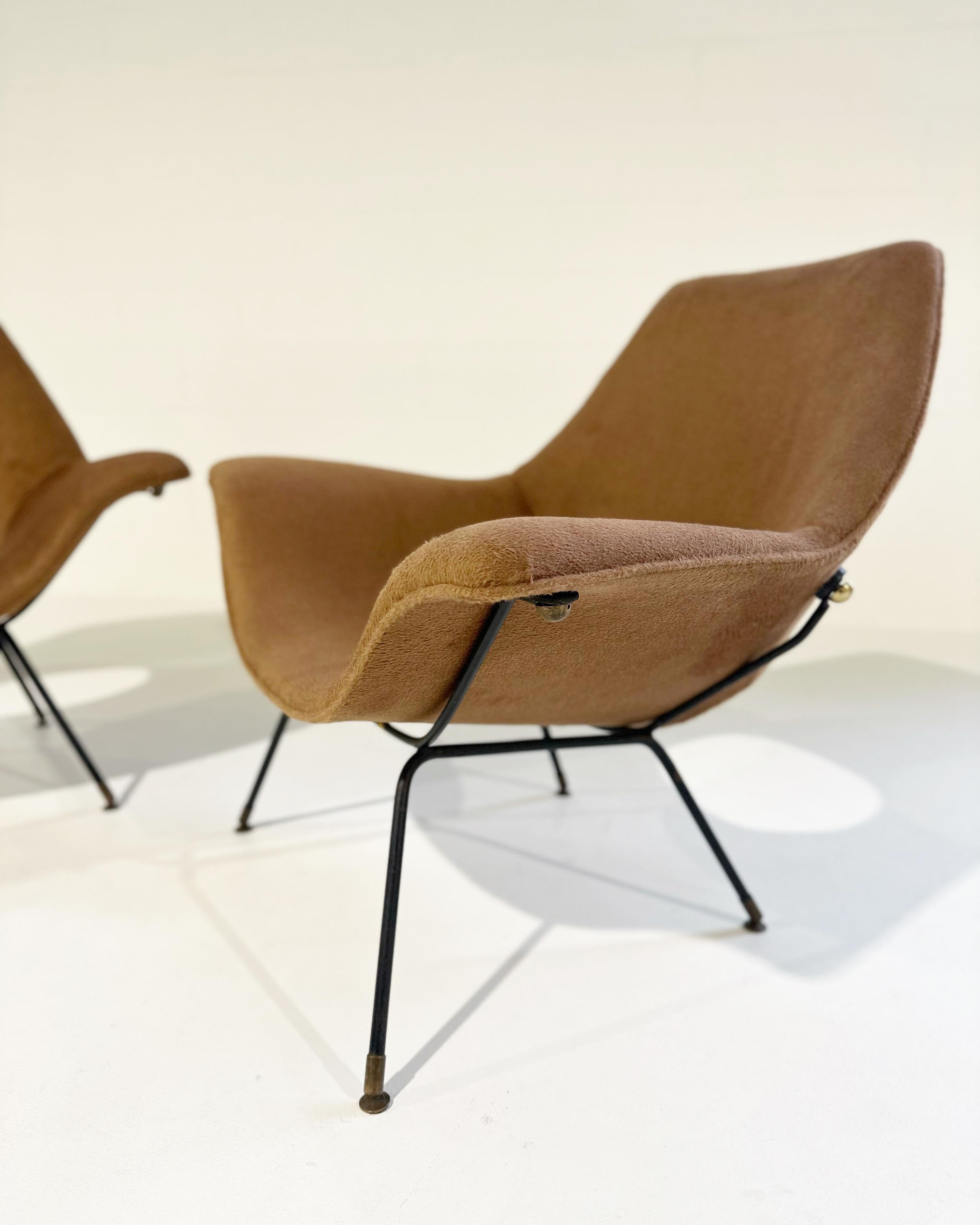 Paire de fauteuils de salon Augusto Bozzi en tissu Inata Alpaca en vente 5